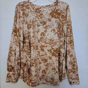 Chico's gold and white L/S tunic top Size 3/XL‎